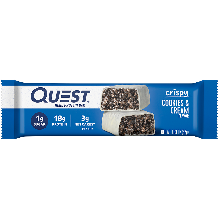 Cookies & Cream Crispy Hero Protein Bars – Quest Nutrition