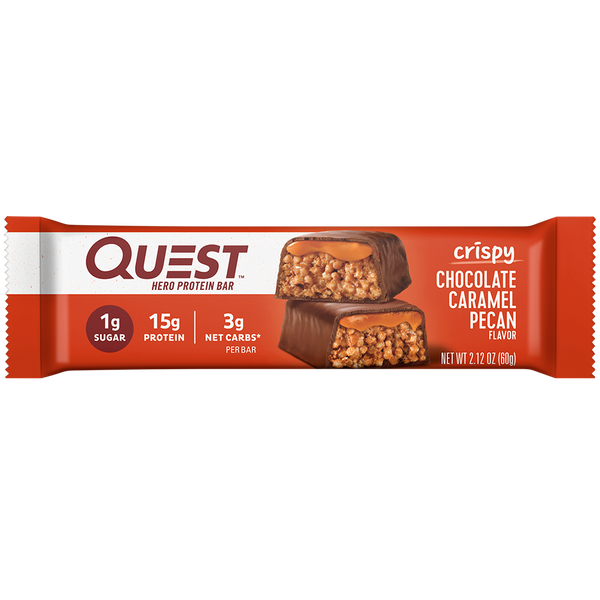Chocolate Caramel Pecan Crispy Hero Protein Bars – Quest Nutrition