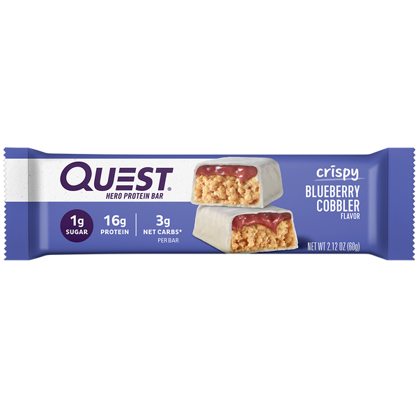 Blueberry Cobbler Crispy Hero Protein Bars Quest Nutrition