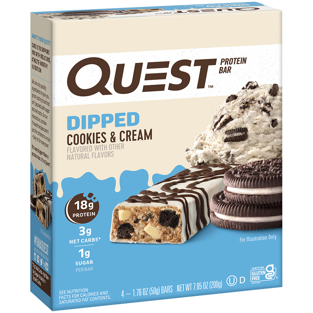 Dipped Cookies & Cream Protein Bars – Quest Nutrition